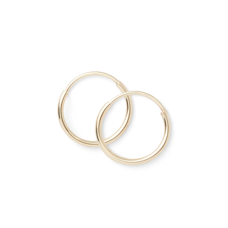 Main Image 2 of 14K Tube Hollow Gold Continuous Hoops