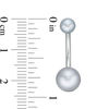 Thumbnail Image 1 of 014 Gauge Simulated Blue Pearl and Crystal Two Piece Belly Button Ring Set in Stainless Steel and Brass