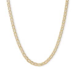 Made in Italy 100 Gauge Mariner Chain Necklace in 10K Hollow Gold - 24&quot;