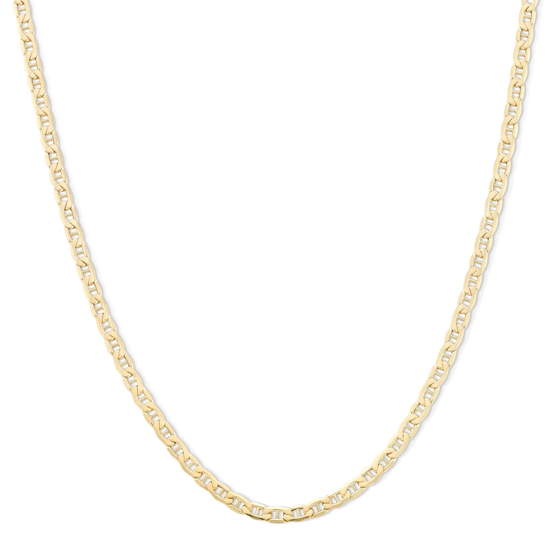 Made in Italy 100 Gauge Mariner Chain Necklace in 10K Hollow Gold - 24"