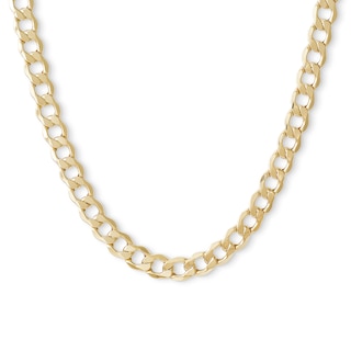 Made in Italy 150 Gauge Curb Chain Necklace in 10K Hollow Gold - 24"