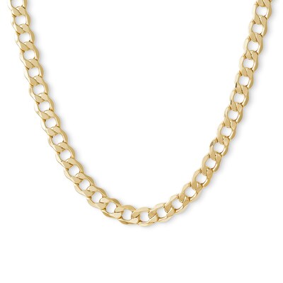 Made in Italy 150 Gauge Curb Chain Necklace in 10K Hollow Gold - 24"