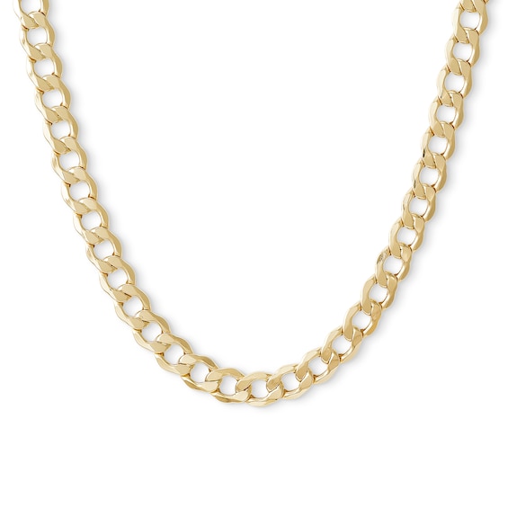 Made in Italy 150 Gauge Curb Chain Necklace in 10K Hollow Gold - 24"