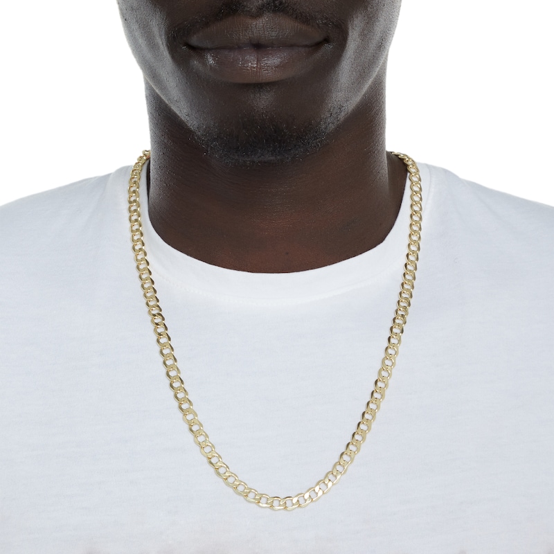 Main Image 4 of Made in Italy 150 Gauge Curb Chain Necklace in 10K Hollow Gold - 24"