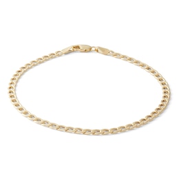 Made in Italy 080 Gauge Curb Chain Bracelet in 10K Hollow Gold - 7.5&quot;