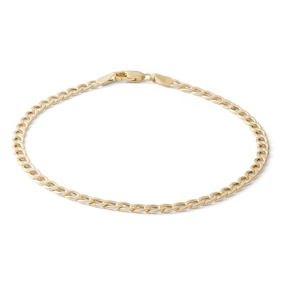 10K Hollow Gold Curb Chain Bracelet - 7.5"