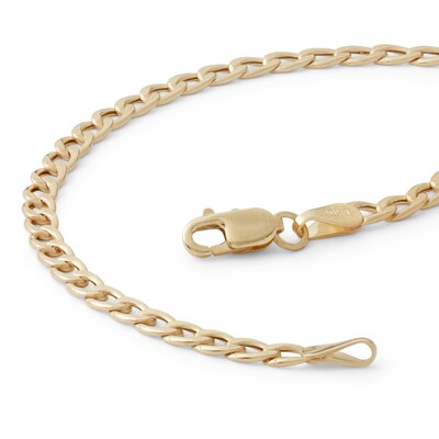 10K Hollow Gold Curb Chain Bracelet - 7.5"