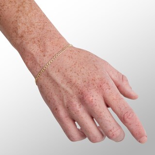 10K Hollow Gold Curb Chain Bracelet - 7.5"
