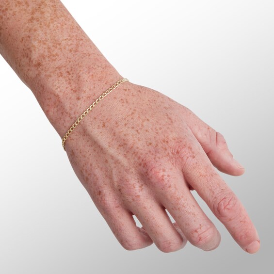 10K Hollow Gold Curb Chain Bracelet - 7.5"