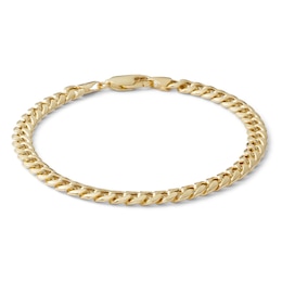 10K Semi-Solid Gold Cuban Chain Bracelet Made in Italy - 7.5&quot;
