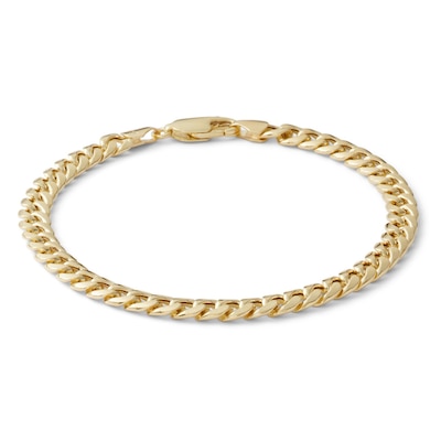 10K Semi-Solid Gold Cuban Chain Bracelet - 7.5"