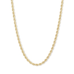 020 Gauge Rope Chain Necklace in 10K Hollow Gold - 18&quot;