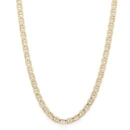 Made in Italy 080 Gauge Mariner Chain Necklace in 10K Hollow Gold - 20&quot;