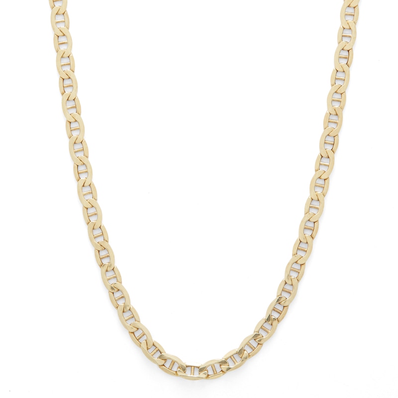 Main Image 1 of 10K Hollow Gold Mariner Chain Made in Italy - 20&quot;