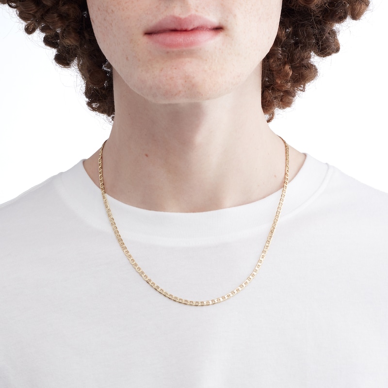 Main Image 4 of 10K Hollow Gold Mariner Chain Made in Italy - 20&quot;