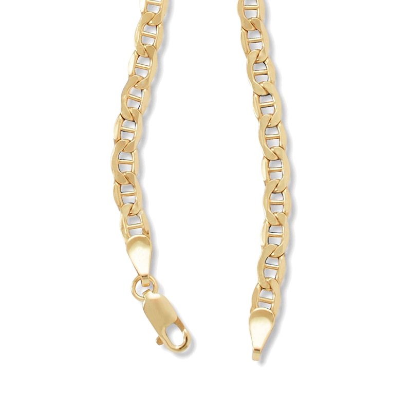 Main Image 5 of 10K Hollow Gold Mariner Chain Made in Italy - 20&quot;