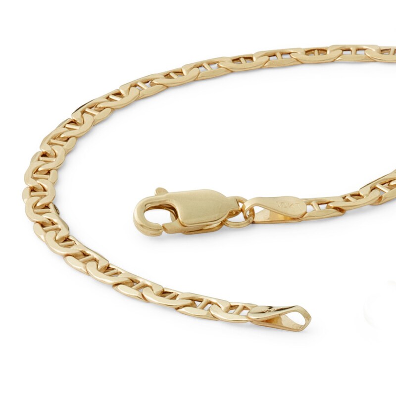 Main Image 2 of Made in Italy 080 Gauge Mariner Chain Bracelet in 10K Hollow Gold - 7.5"