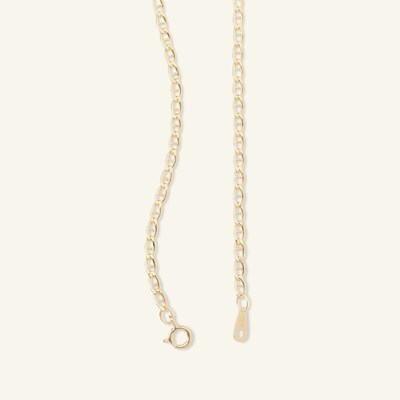060 Gauge Mariner Chain Necklace in 10K Hollow Gold - 22"