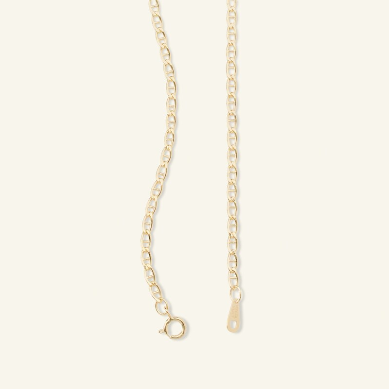 Main Image 2 of 060 Gauge Mariner Chain Necklace in 10K Hollow Gold - 22"