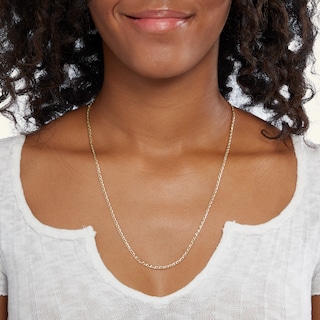 060 Gauge Mariner Chain Necklace in 10K Hollow Gold - 22"