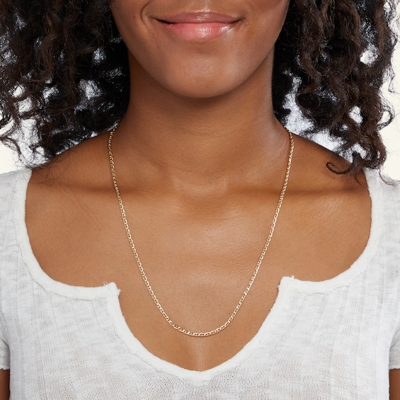 060 Gauge Mariner Chain Necklace in 10K Hollow Gold - 22"