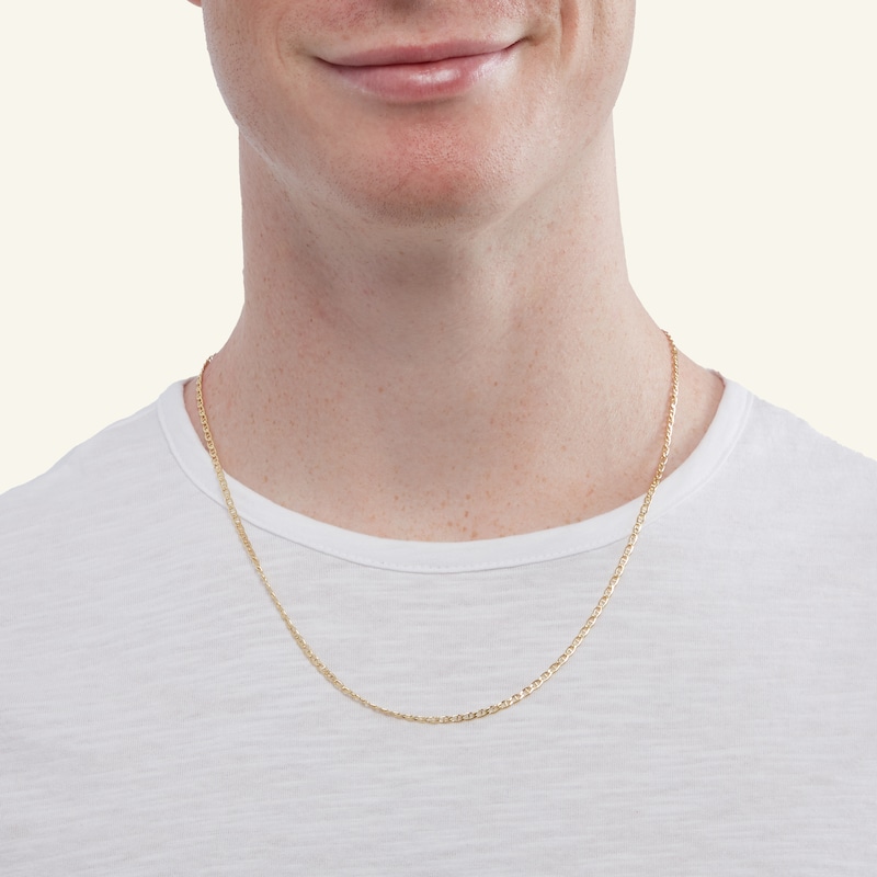 Main Image 4 of 060 Gauge Mariner Chain Necklace in 10K Hollow Gold - 22"