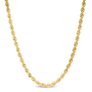 024 Gauge Rope Chain Necklace in 10K Gold - 30"