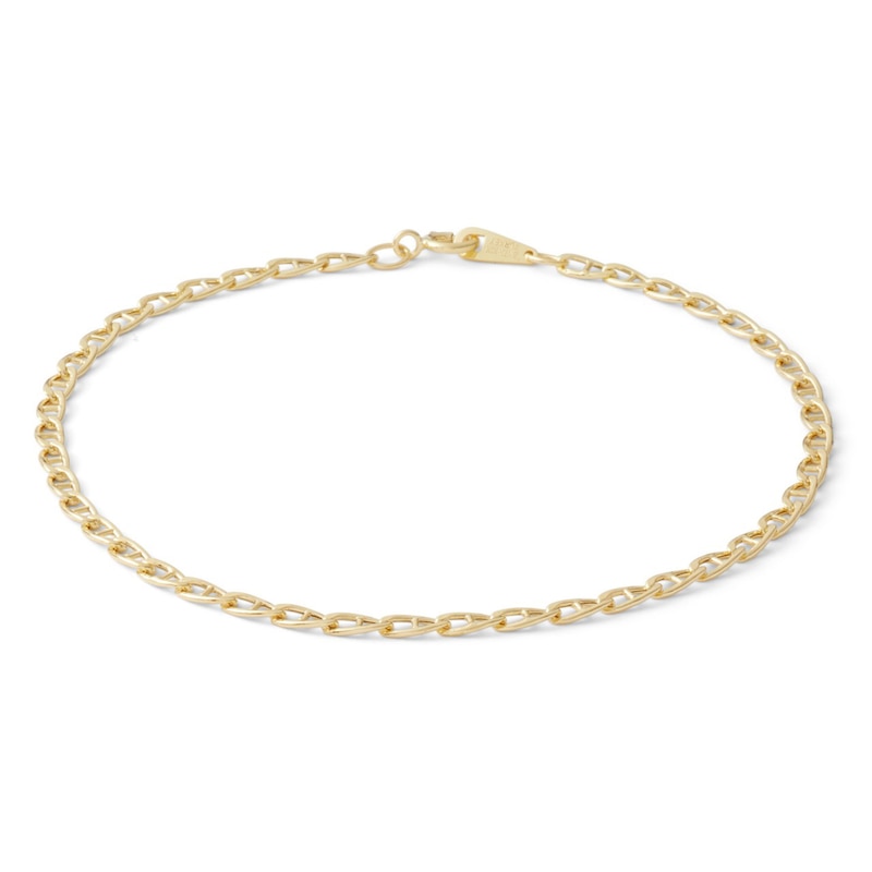 060 Gauge Mariner Chain Bracelet in 10K Hollow Gold - 7.5"