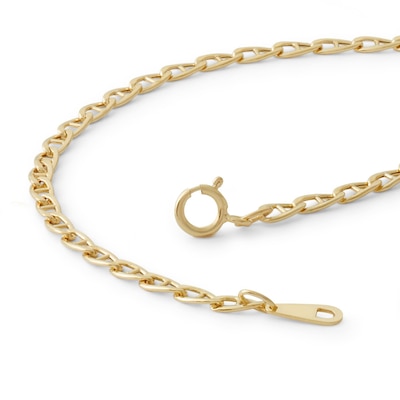 060 Gauge Mariner Chain Bracelet in 10K Hollow Gold - 7.5"