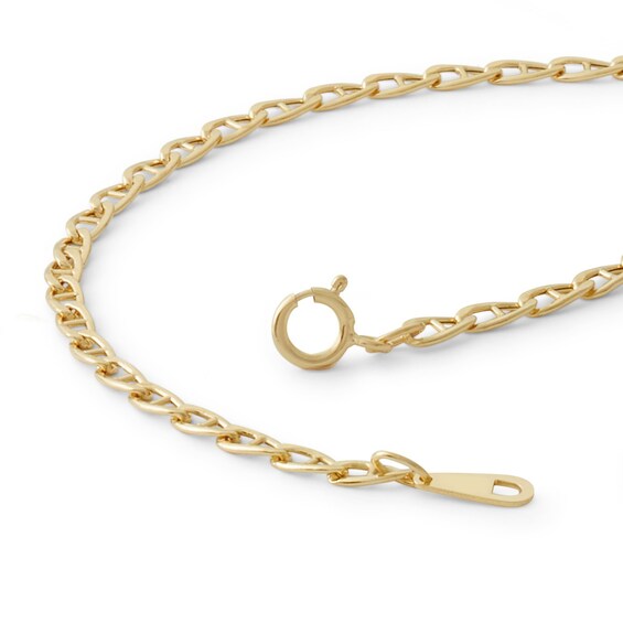 060 Gauge Mariner Chain Bracelet in 10K Hollow Gold - 7.5"