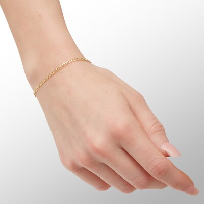 060 Gauge Mariner Chain Bracelet in 10K Hollow Gold - 7.5"
