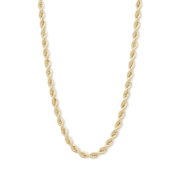 028 Gauge Rope Chain Necklace in 10K Hollow Gold - 20&quot;