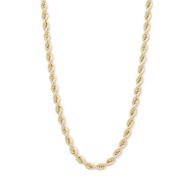 028 Gauge Rope Chain Necklace in 10K Hollow Gold - 20"