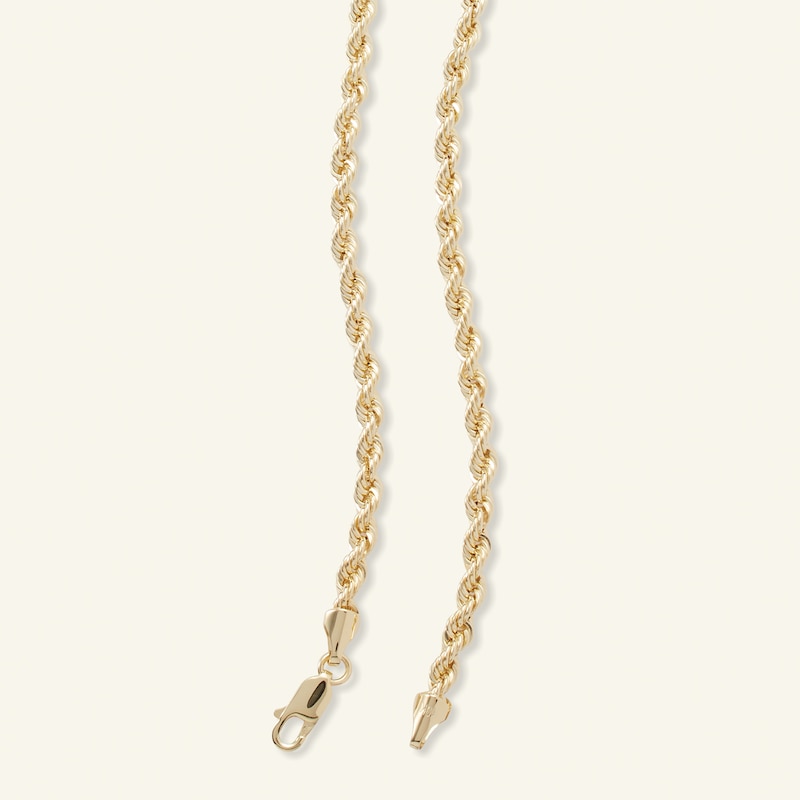 028 Gauge Rope Chain Necklace in 10K Hollow Gold - 20"
