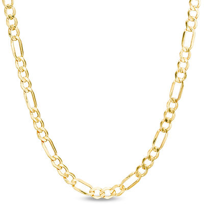 Gauge Figaro Chain Necklace in 10K Gold
