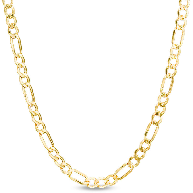Main Image 1 of 100 Gauge Figaro Chain Necklace in 10K Gold - 26"
