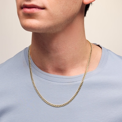 10K Hollow Gold Curb Chain - 22"