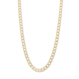 100 Gauge Curb Chain Necklace in 10K Hollow Gold - 26&quot;