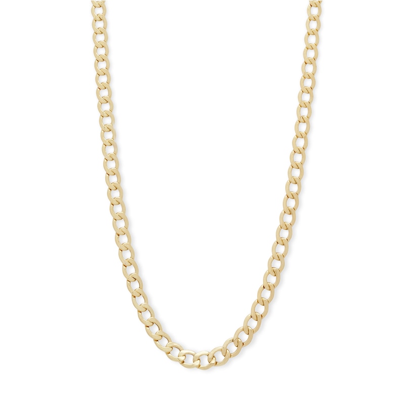 100 Gauge Curb Chain Necklace in 10K Hollow Gold - 26"