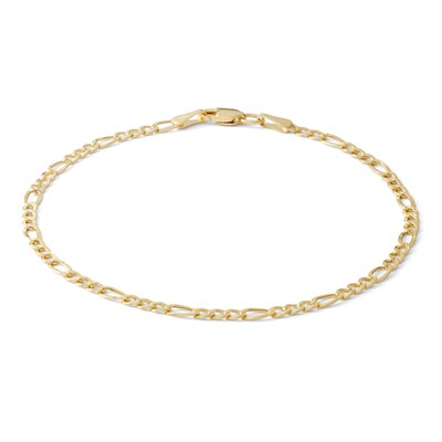 Gauge Figaro Chain Bracelet in 10K Hollow Gold