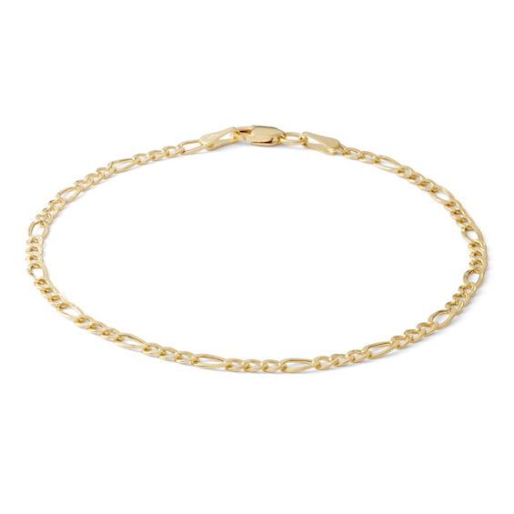 Gauge Figaro Chain Bracelet in 10K Hollow Gold