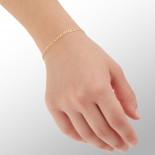 Gauge Figaro Chain Bracelet in 10K Hollow Gold