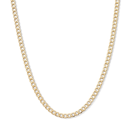 4.4mm Diamond-Cut Curb Chain Necklace in 14K Hollow Gold - 20"