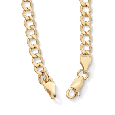 14K Hollow Gold Diamond-Cut Curb Chain - 20"