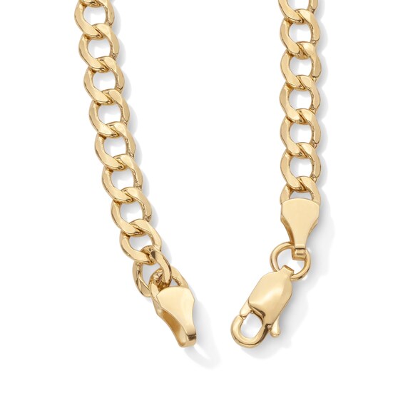 14K Hollow Gold Diamond-Cut Curb Chain - 20"