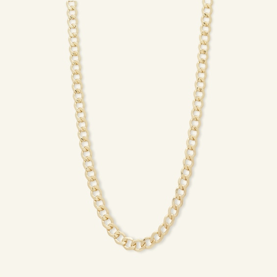 100 Gauge Diamond-Cut Curb Chain Necklace in 14K Solid Gold - 22"