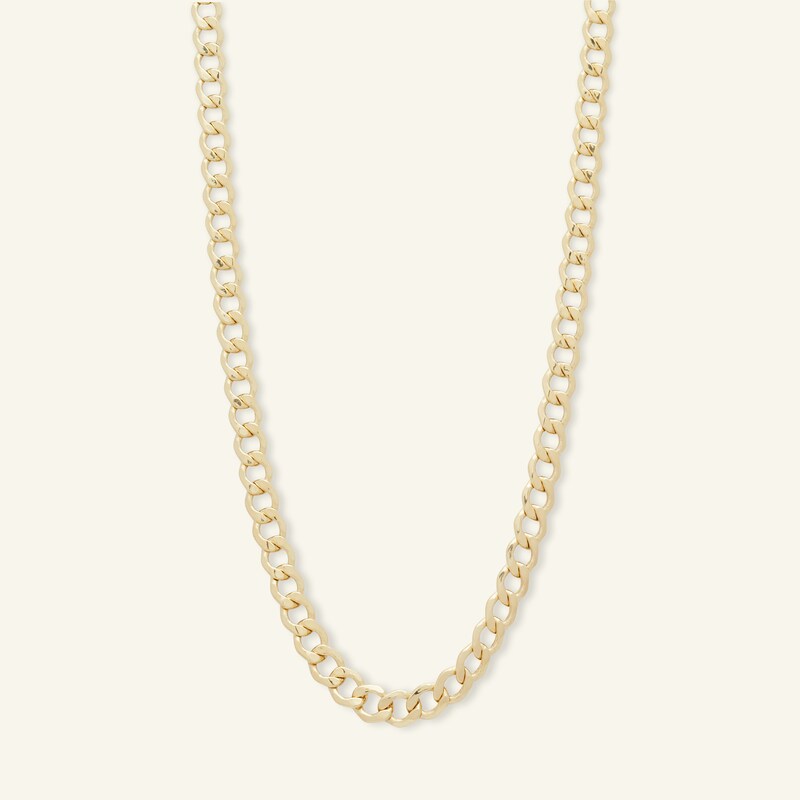 100 Gauge Diamond-Cut Curb Chain Necklace in 14K Solid Gold - 22"