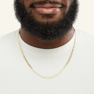 100 Gauge Diamond-Cut Curb Chain Necklace in 14K Solid Gold - 22"