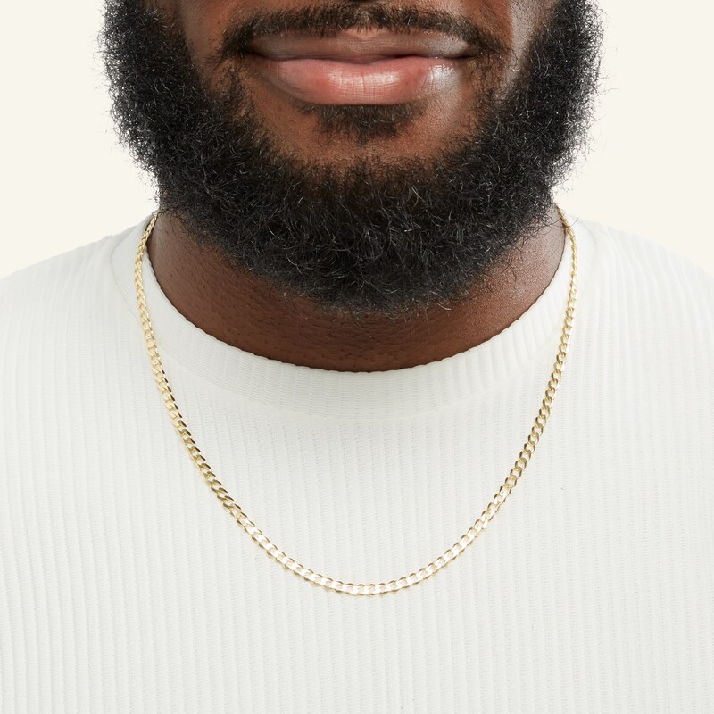 100 Gauge Diamond-Cut Curb Chain Necklace in 14K Solid Gold - 22"
