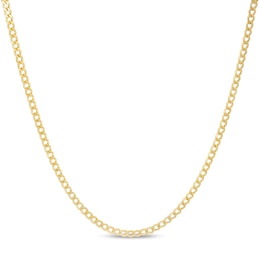 Child's 050 Gauge Curb Chain Necklace in 14K Hollow Gold - 15&quot;